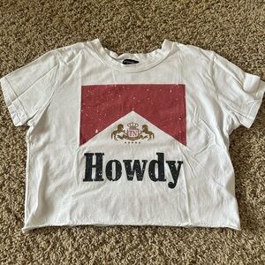 White 'Howdy' Graphic Crop